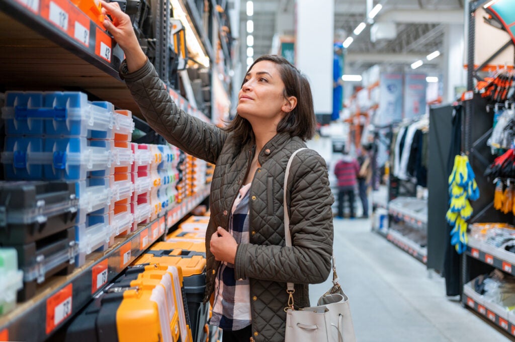 woman shopping in big box retail store